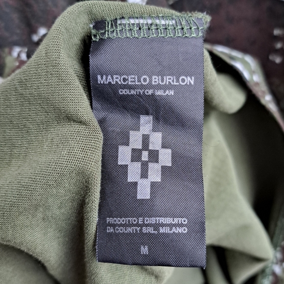 Marcelo Burlon County of Milan Snake and Skull Tee in Brown and Olive - Picture 8 of 9